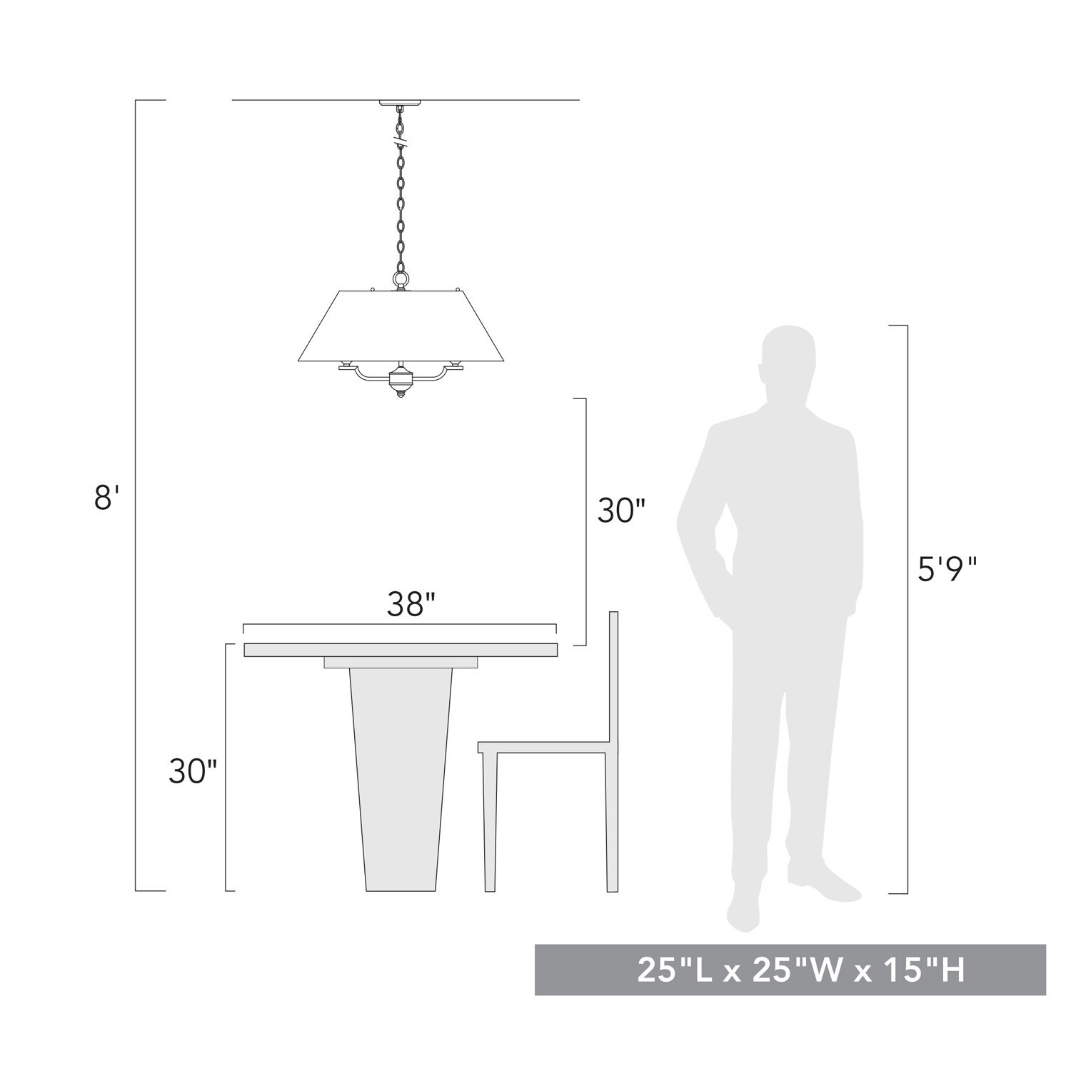 Coretta 4 Light 25 inch Modern Brass Pendant Ceiling Light